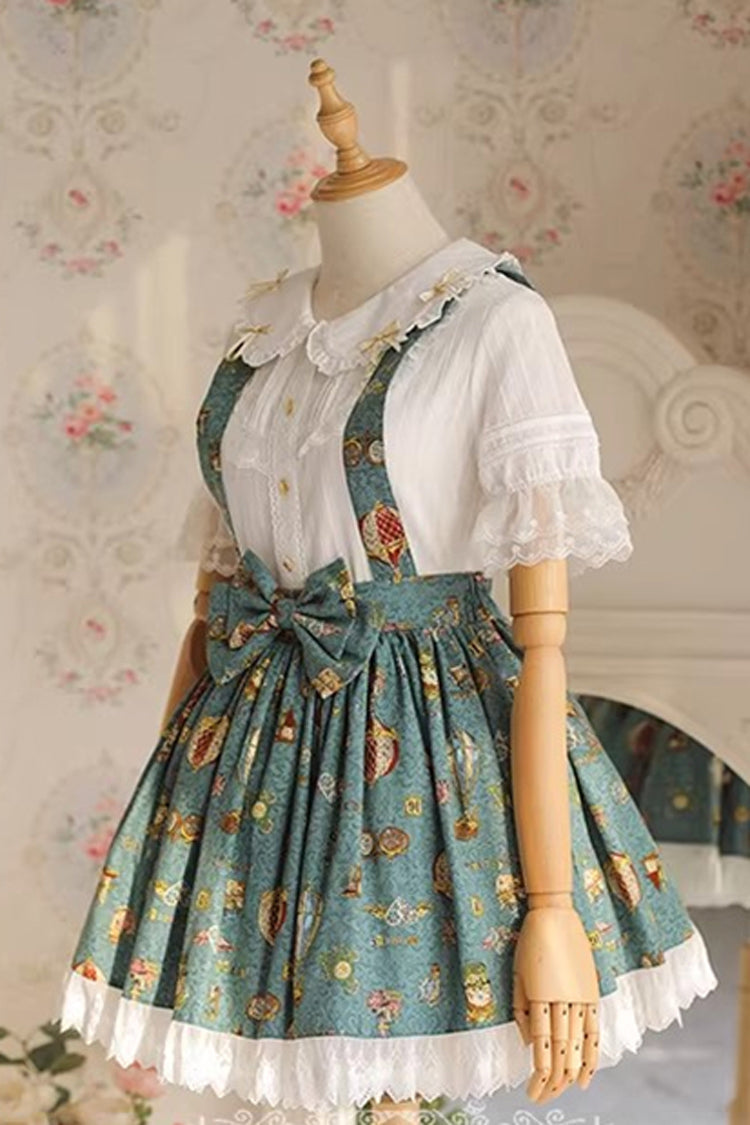 Mechanical Balloon Printed Bow Lace Sweet Lolita Jsk Dress 2 Colors