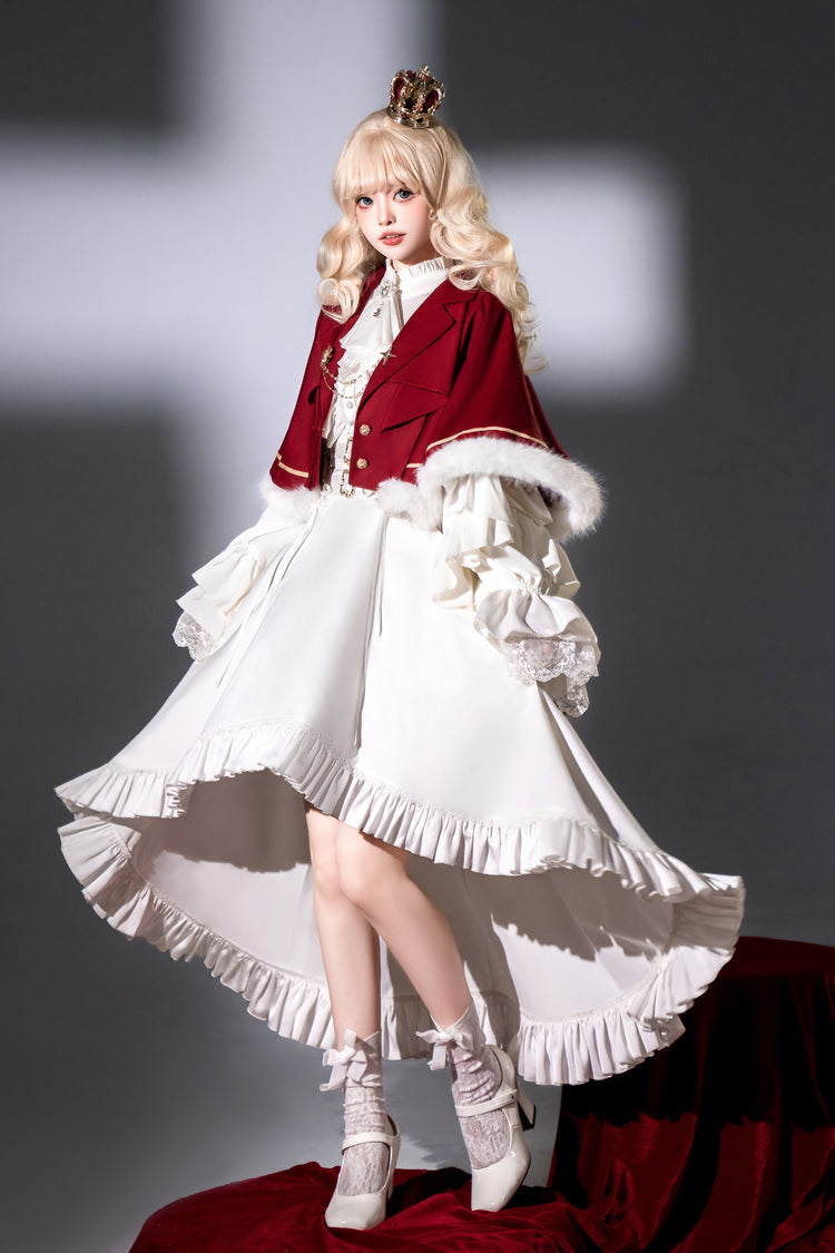 White Day and Night Song Long Sleeves Ruffle Ouji Gothic Lolita Skirt Pants