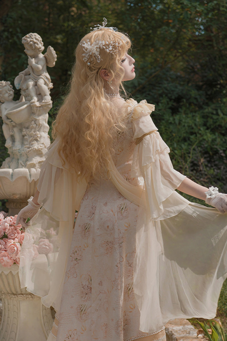 Pink Bathing in the Light Short Sleeves Ruffle Embroidery Lace Sweet Elegant Lolita Dress