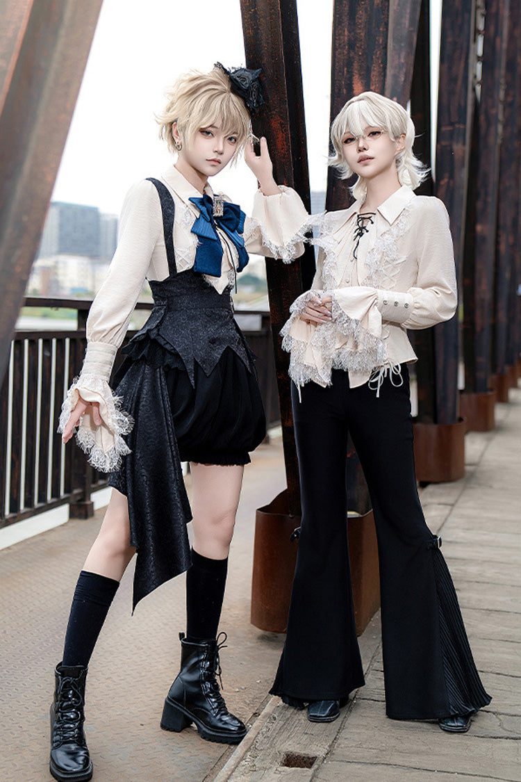 Black Gold Hunter Long Sleeves Pirate Style Gothic Shorts