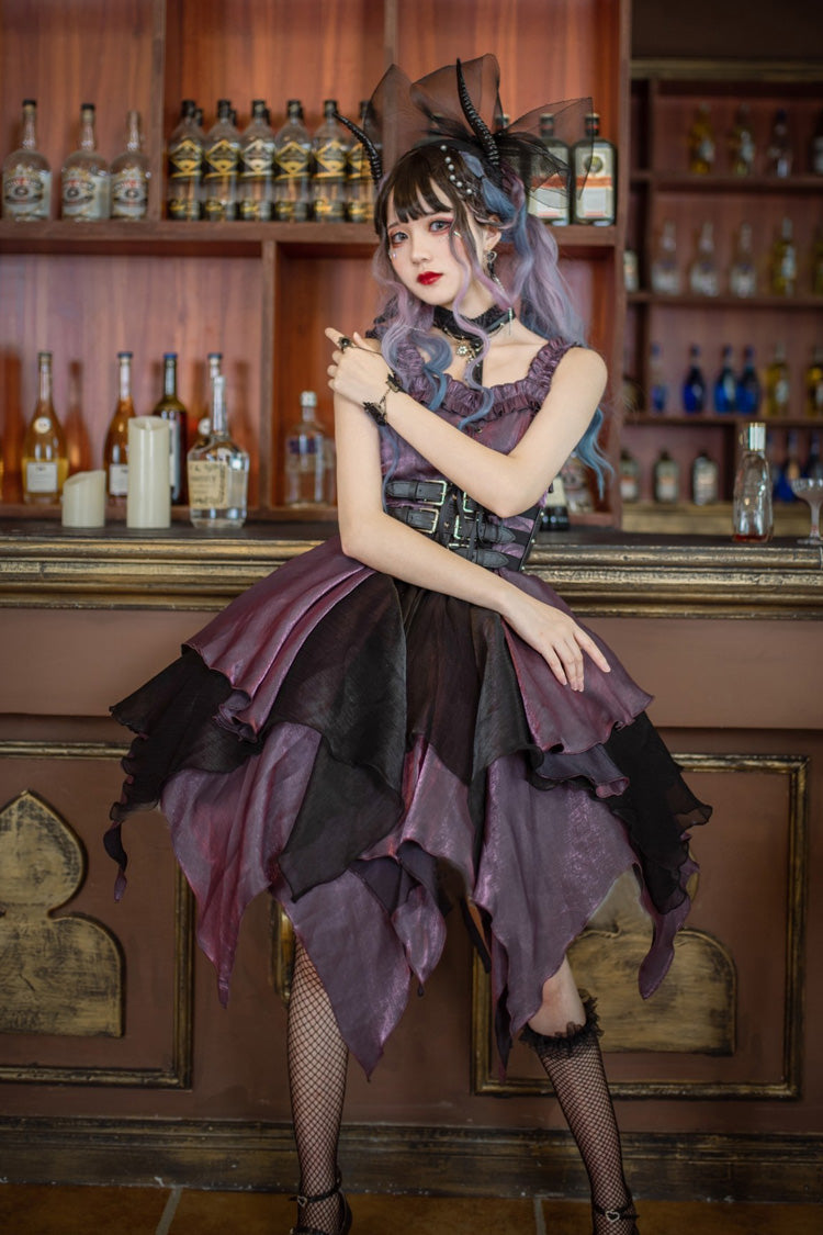 Purple Seven Deadly Sins: Lust Multi-Layered Irregular Gothic Lolita Jsk Dress