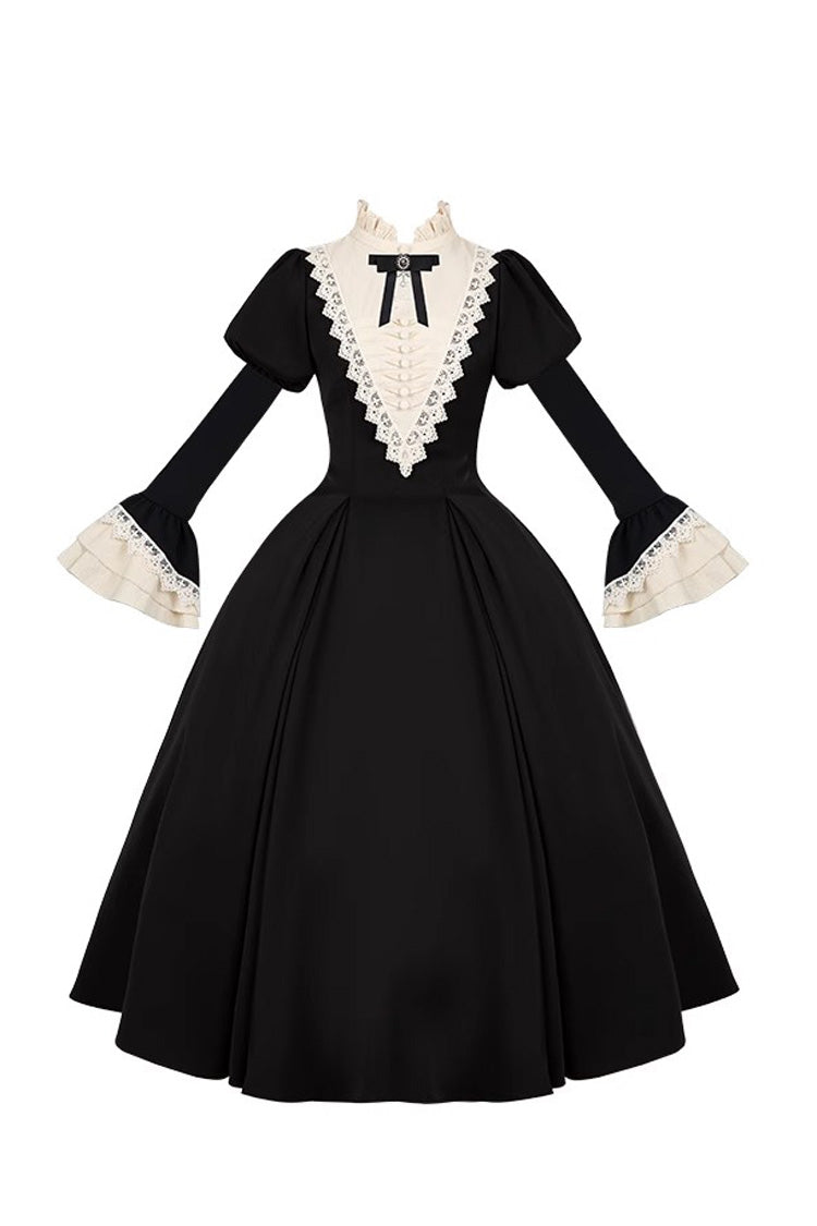 Black Letters and Poems·Nocturne Nun Long Sleeves Ruffle Gothic Lolita Long Dress