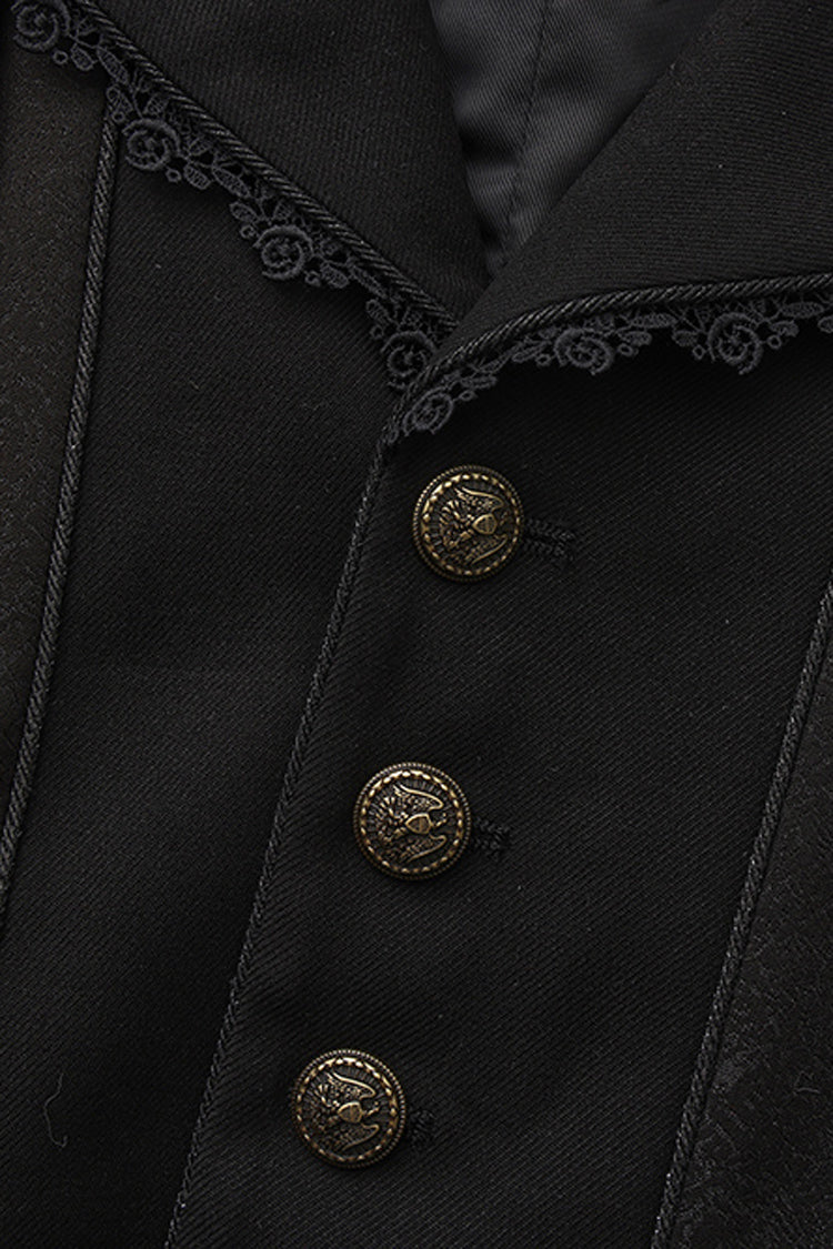 Black The Eternal Sea of Hope Long Sleeves Ouji Fashion Vintage Elegant Prince Lolita Long Coat