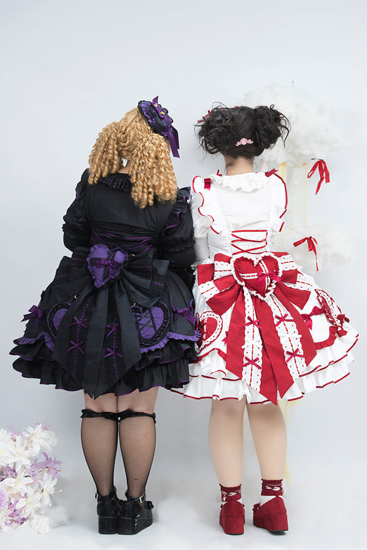 Black/Purple Frosted Sugar Gift Box Sleeveless Ruffle Bowknot Gothic Plus Size Princess Lolita Jsk Dress