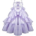 Hime Lolita 4XL Plus Size Purple with Ruffled Layers Organza Sleeves