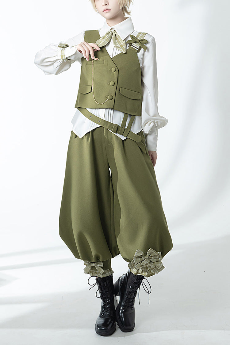 Matcha Green Cute and Handsome Secret Morning Post Series Ouji Lolita Vest