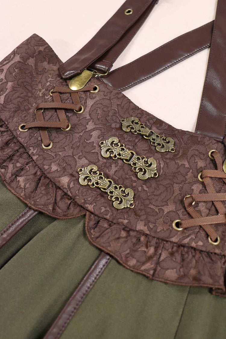 Ouji Punk Embroidery Cardigan Bowknot Lolita Strap Dress 2 Colors