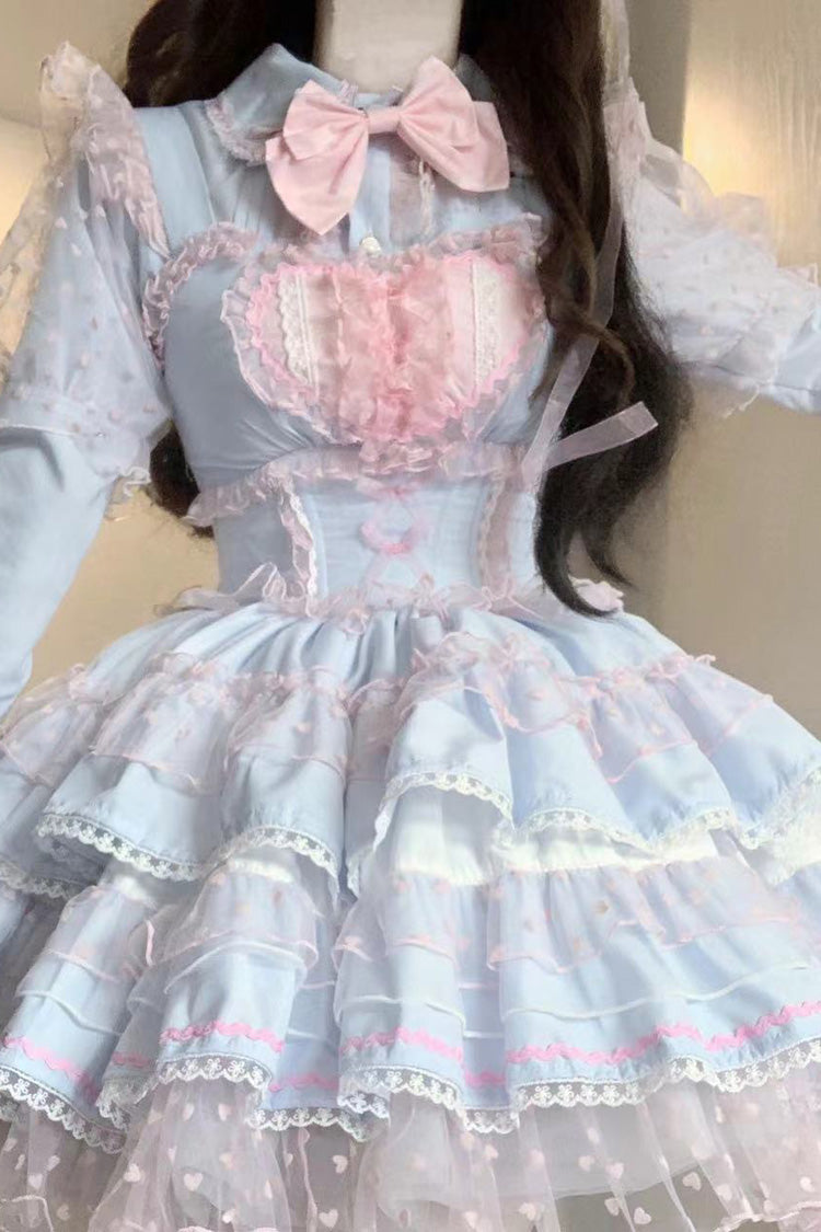 Pray for Dopamine Multi-layer Ruffle Lace Sweet Lolita Jsk Dress 5 Colors