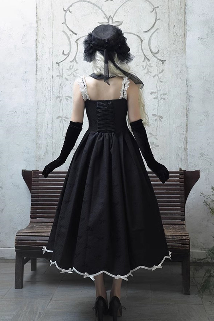 Black Swan Short Sleeves Sweet Elegant Princess Lolita Dress Long Version