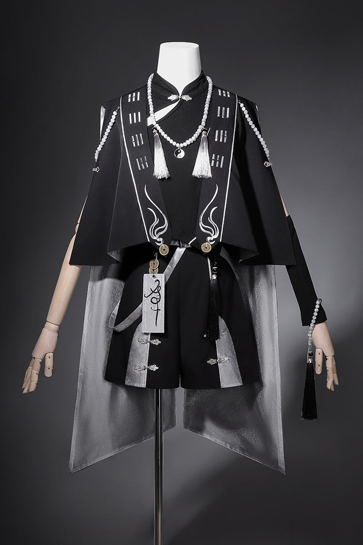 Black The Strange End of the Immortal Sect Sleeveless Chinese Style Ouji Lolita Set