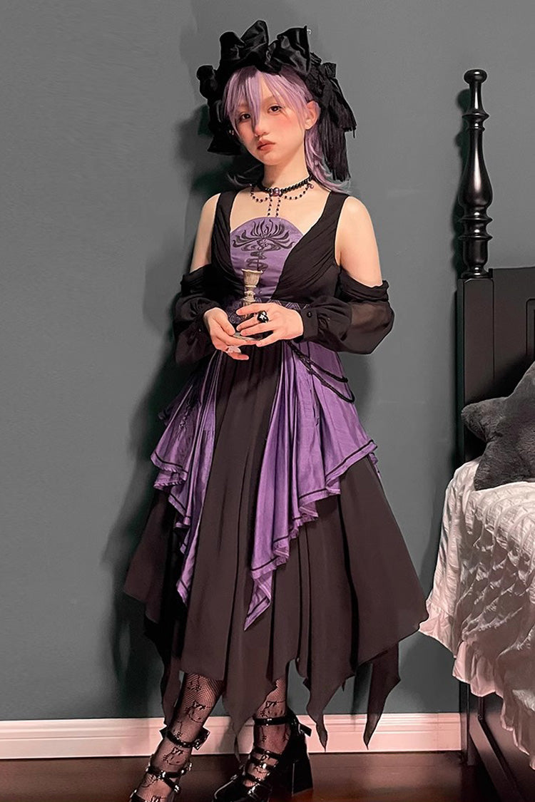 Black/Purple Print Styx Ferry Witch Gothic Lolita Dress