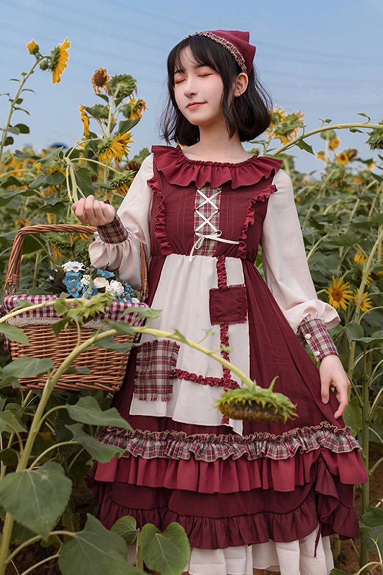 Little Red Riding Hood Long Sleeves Ruffle Sweet Lolita Dress