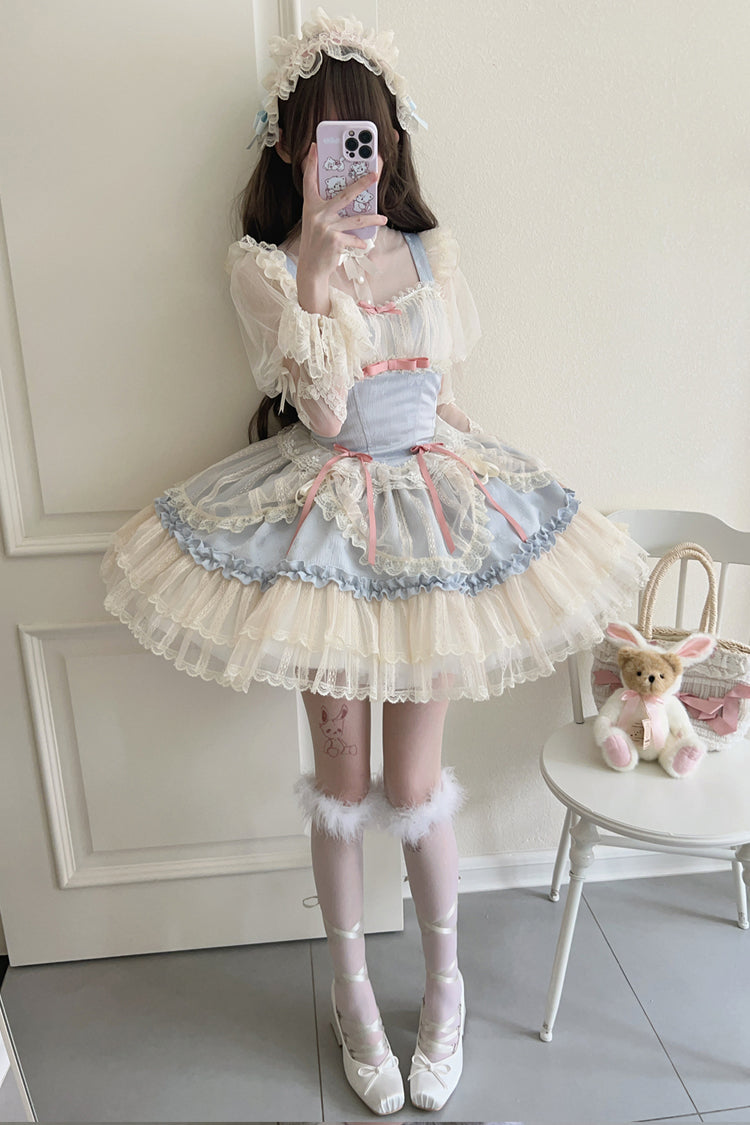 Flower Season Bowknot Lace Sweet Ballet Lolita Jsk Dress 4 Colors