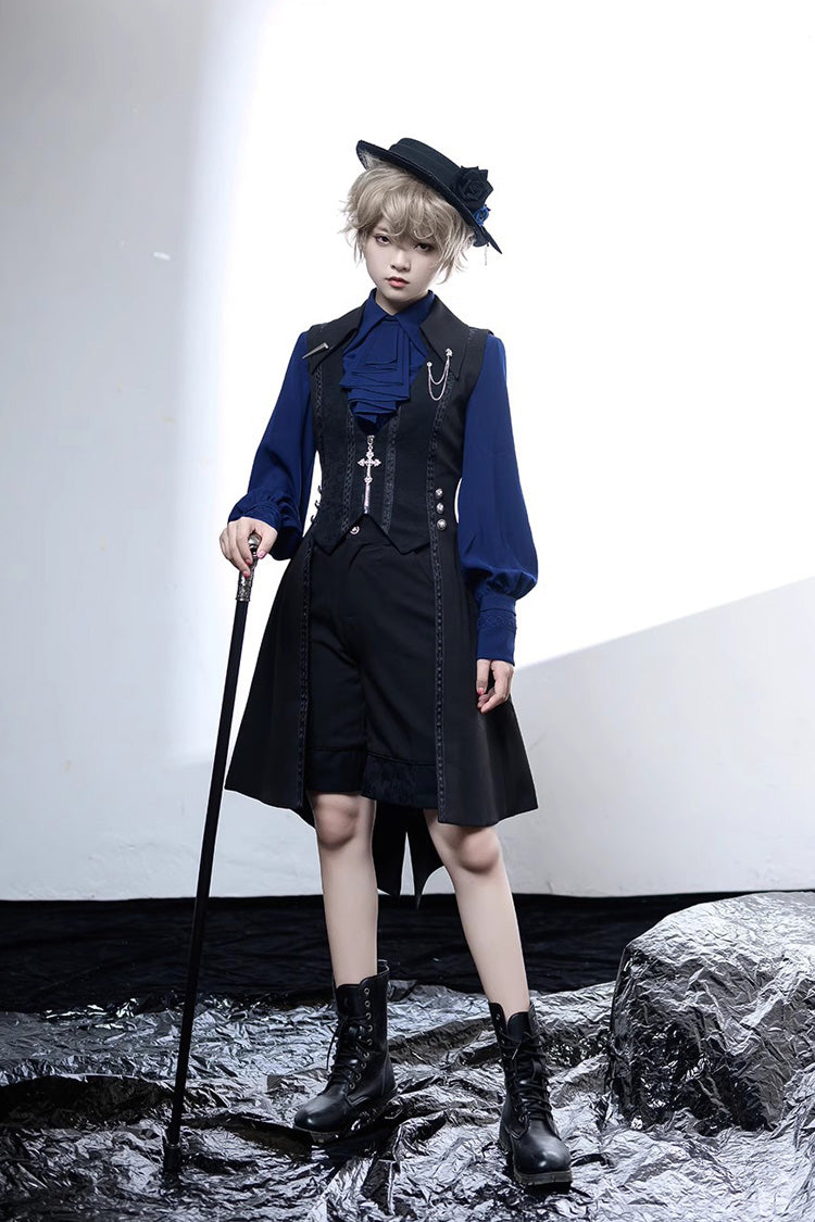 Black/Blue Vintage Medieval Little Prince Ouji Lolita Shorts