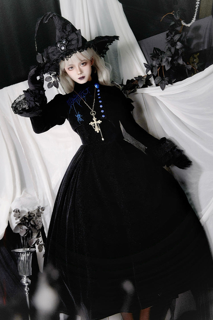 Night Poems Embroidery Fishbone Gothic Lolita Corset Dress 2 Colors