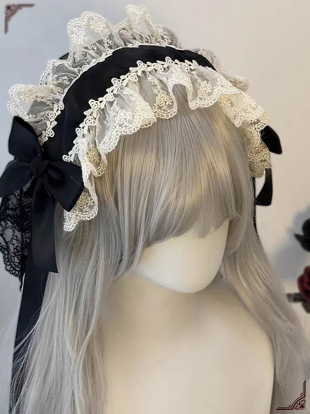 Gothic Lolita Lace Hair Accessory Halloween Dark Headband Nun Style Veil
