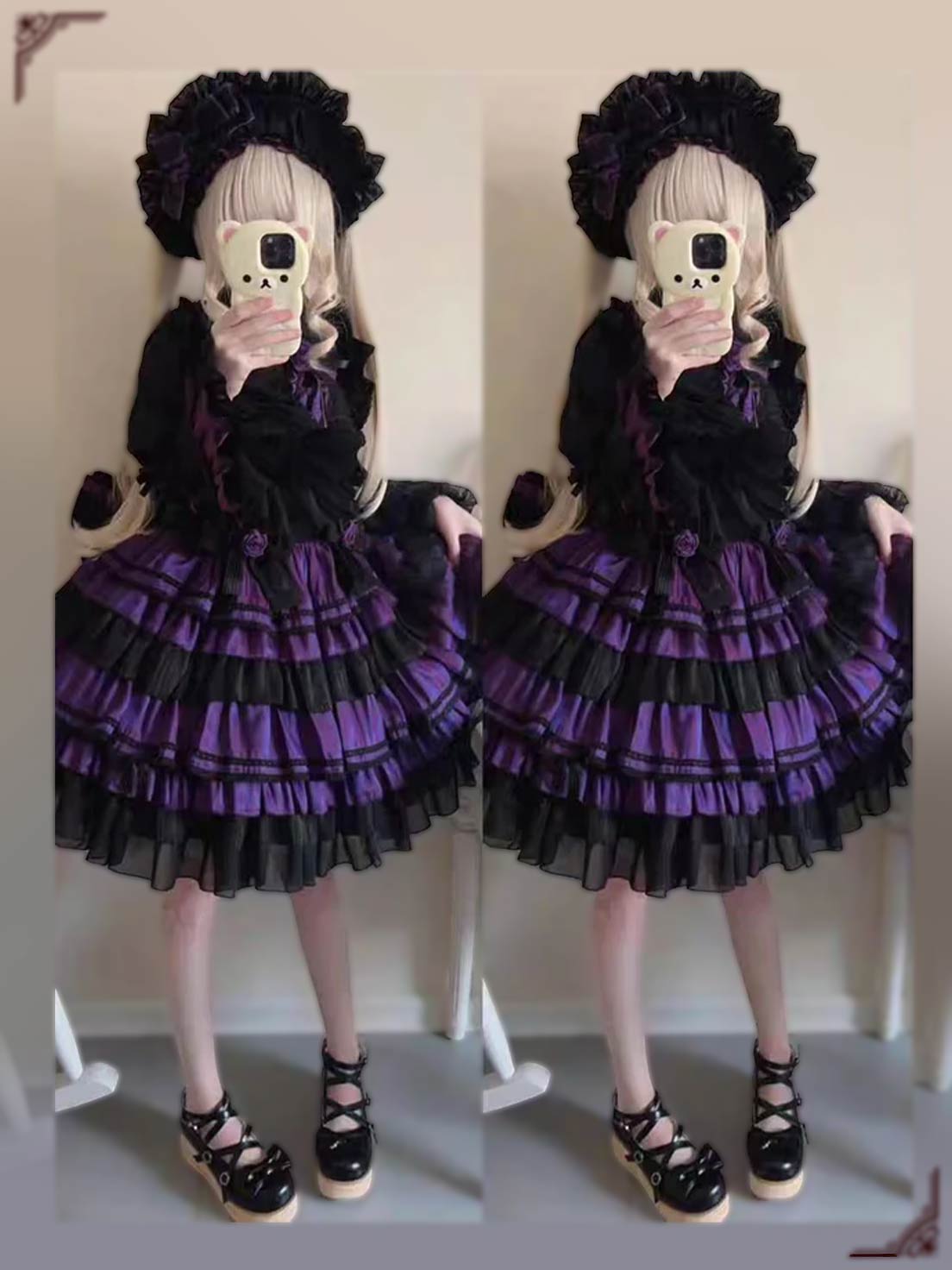 Gothic Lolita Purple Witch Dress Halloween Original Design Mid Length
