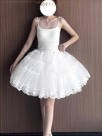 Lolita Petticoat White A-line Lace Four-layer Tulle Daily Wear Pannier Skirt
