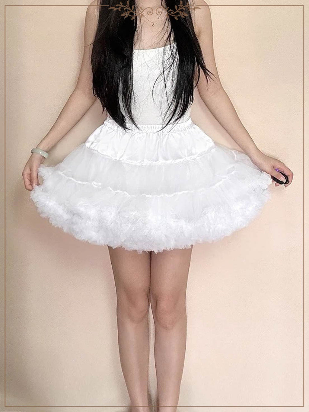 Lolita Petticoat White Fluffy Cloud-like Soft Tulle Short Pannier for Daily Wear