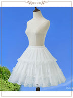 Petticoat Lolita Soft Fishbone pattern Hoopless Crinoline Adjustable Under skirt for Hanfu Ma Mian Skirt Light Fluffy