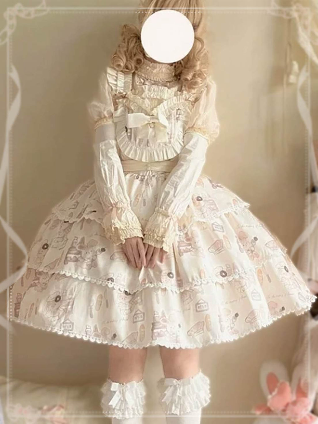 Sweet Lolita Dress Plus Size Beige JSK