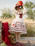 Sweet Lolita Winter Outfit Fluffy Cape Embroidered Bow Cute Two-Piece Dress Set
