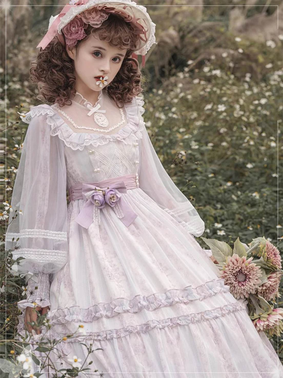 4XL Lolita Dress Plus Size Girls Classic Dress Elegant Long-sleeved Lolita Dress Spring and Autumn One Piece Dress