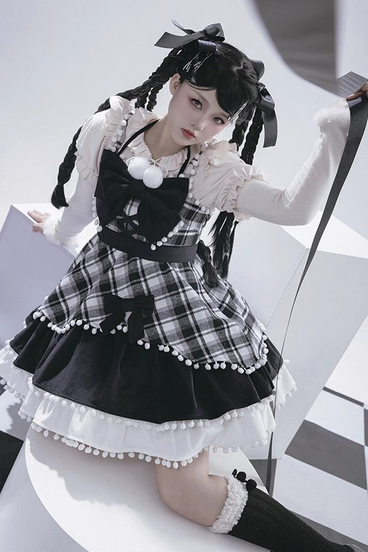 Confession Function Multi-layer Ruffle Bowknot Color Matching Autumn Winter Sweet Lolita Jsk Dress