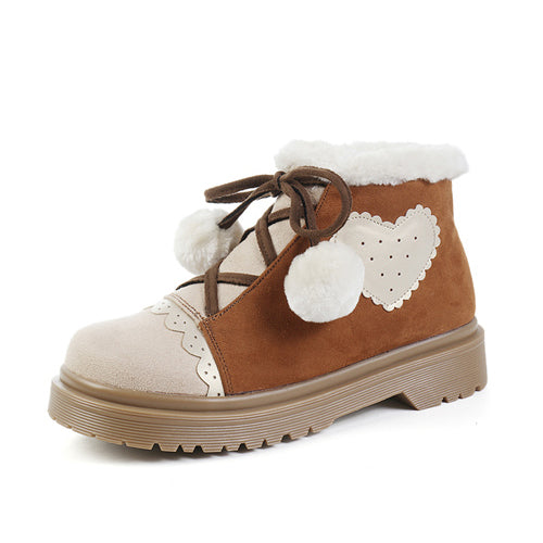 Brown Suede Sweet Lolita Short Martin Boots