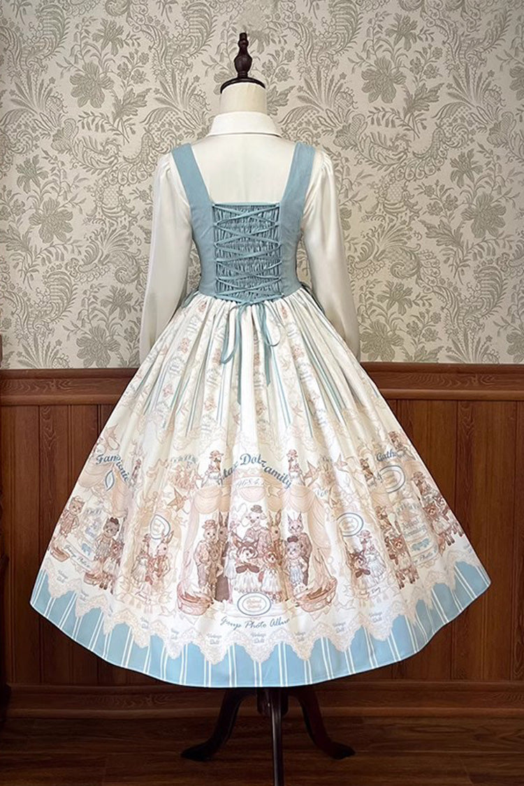 Doll's House Print Ruffle Embroidery Long Version Sweet Lolita Jsk Dress 2 Colors