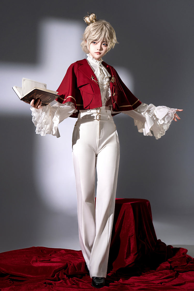 White Day and Night Song Long Sleeves Ruffle Ouji Gothic Lolita Skirt Pants