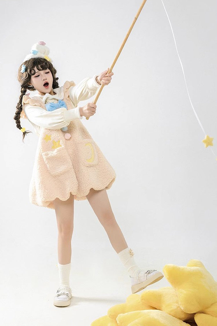 Multi-Color Stars Moon Print Bowknot Sweet Lolita Jsk Dress
