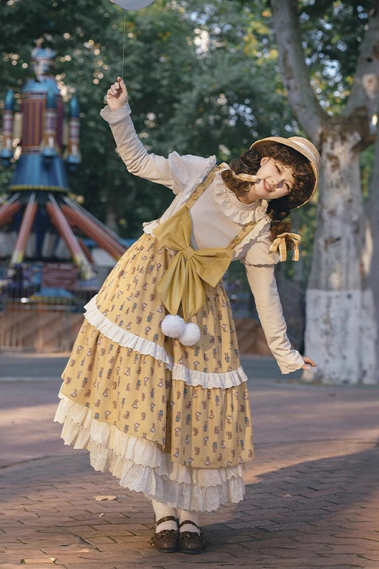 Ivory Round Collar Long Sleeves Ruffle Sweet Lolita Dress