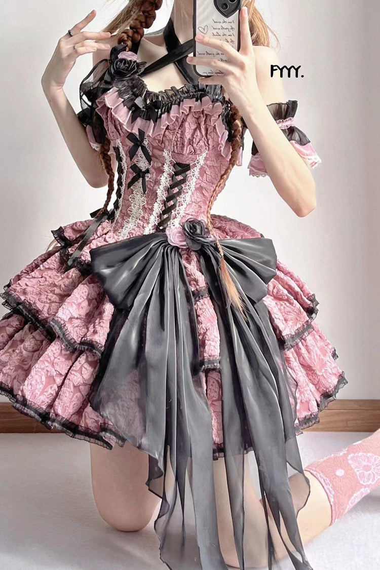 Pink Medea Kiss Gothic Lolita JSK Tiered Dress