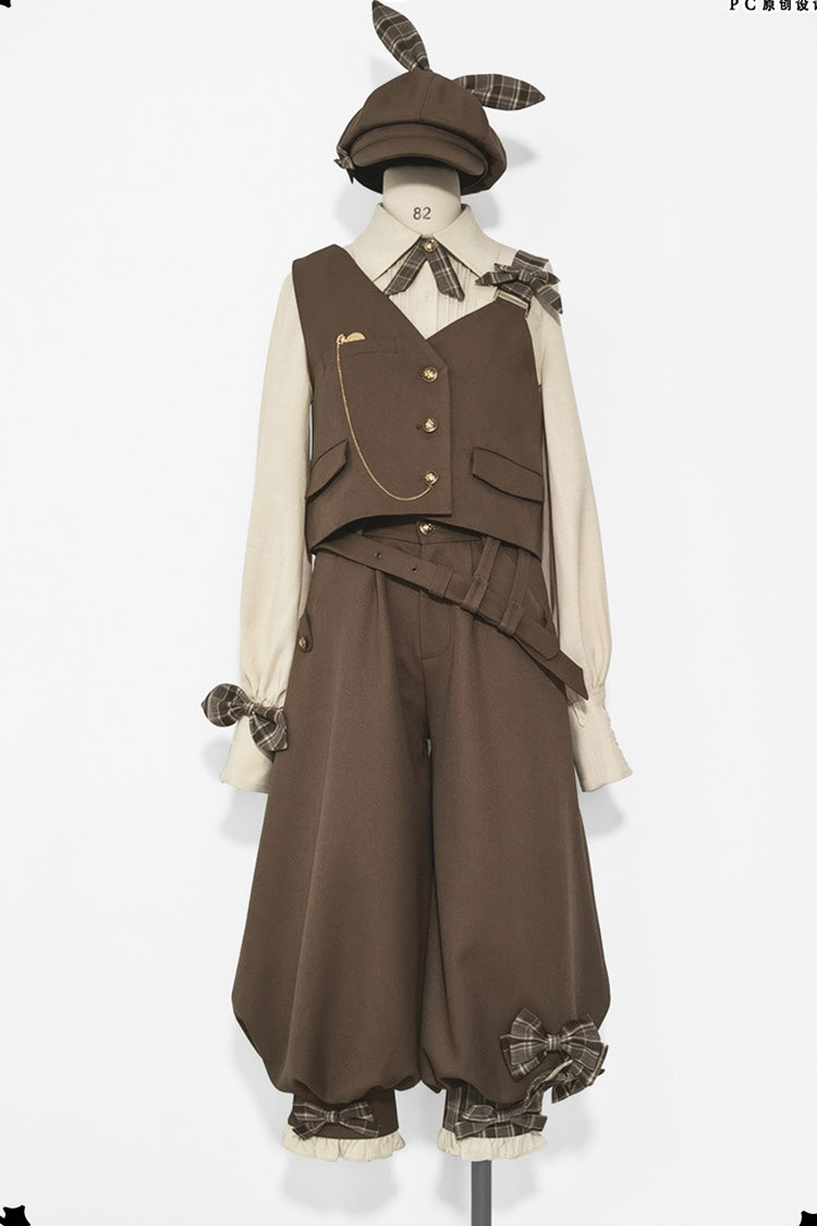 Coffee Brown Cute and Handsome Secret Morning Post Series Ouji Lolita Vest