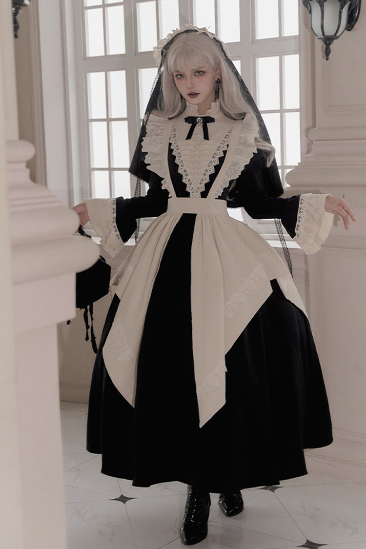 Black Letters and Poems·Nocturne Nun Long Sleeves Ruffle Gothic Lolita Long Dress