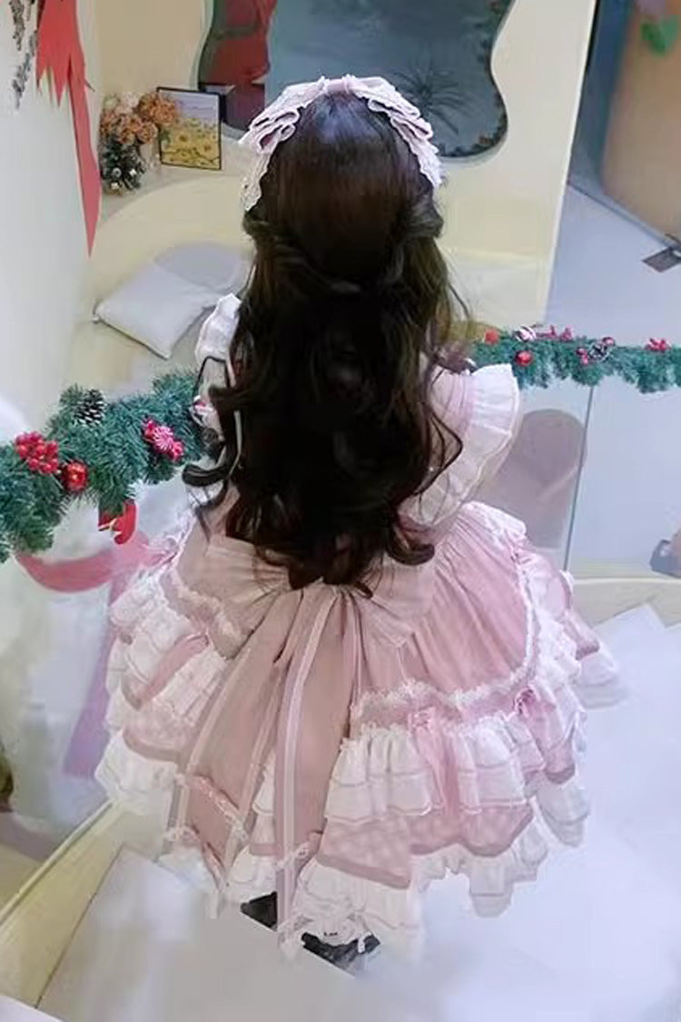 Beating Heart Sleeveless Print Ruffle Bowknot Lace Sweet Lolita Dress 3 Colors