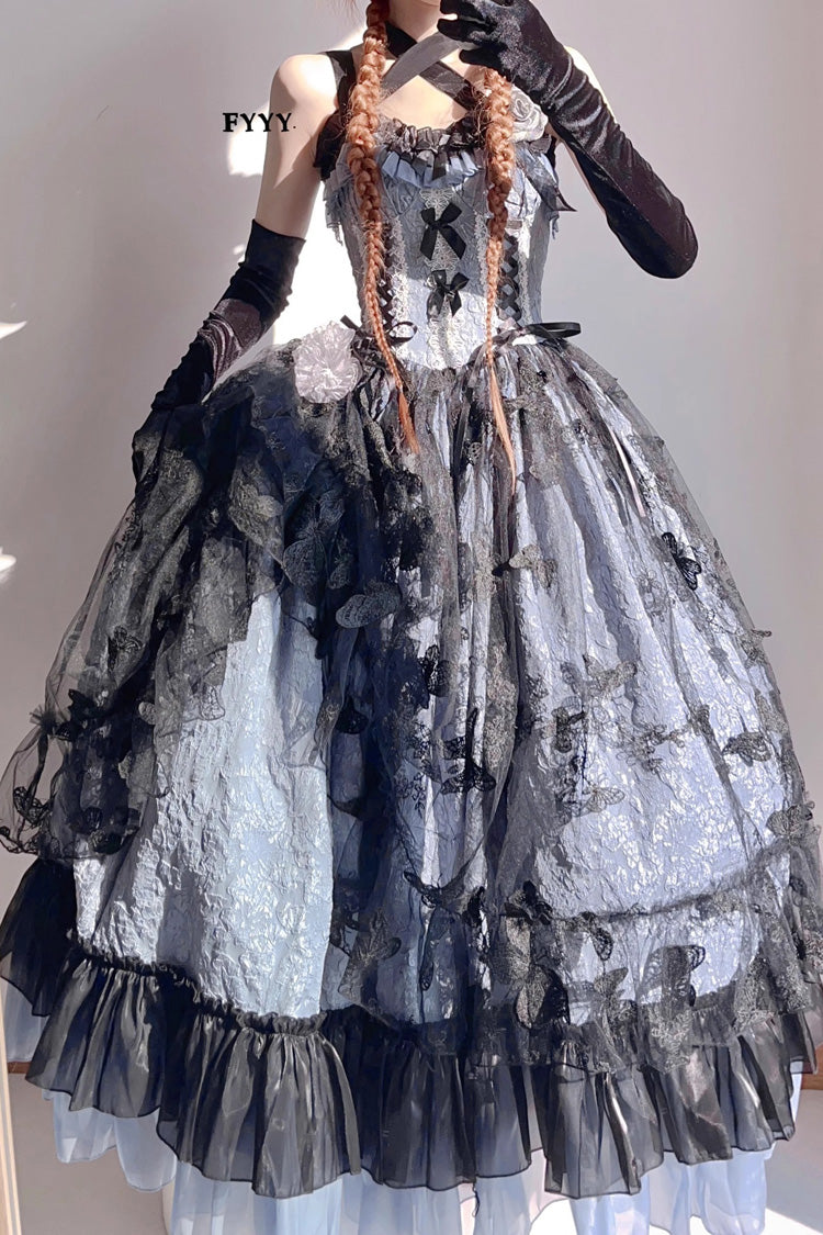 Medea Kiss Halloween Witch Ruffle Hanayome Bowknot Lace Gothic Lolita Jsk Dress 2 Colors