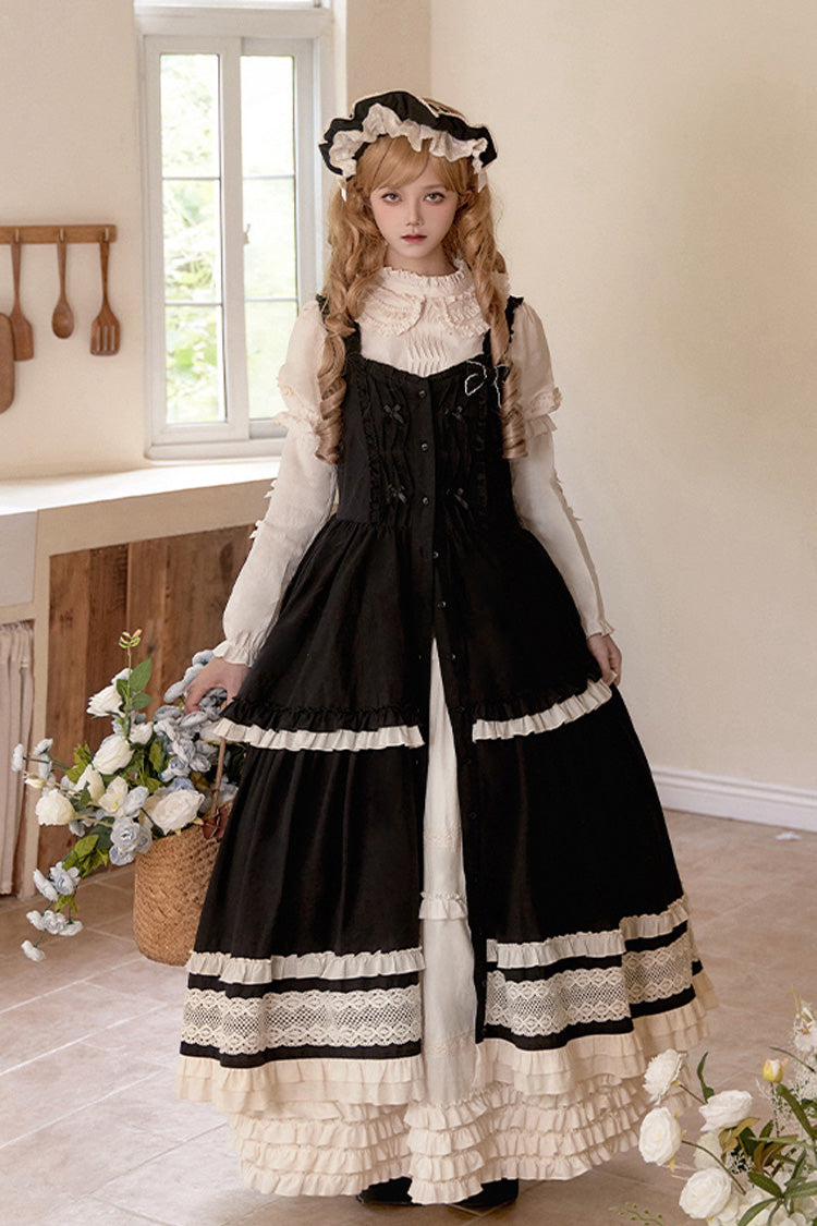 Black Lily Multi-Layered Ruffle Lace Classic Elegant Lolita Jsk Dress