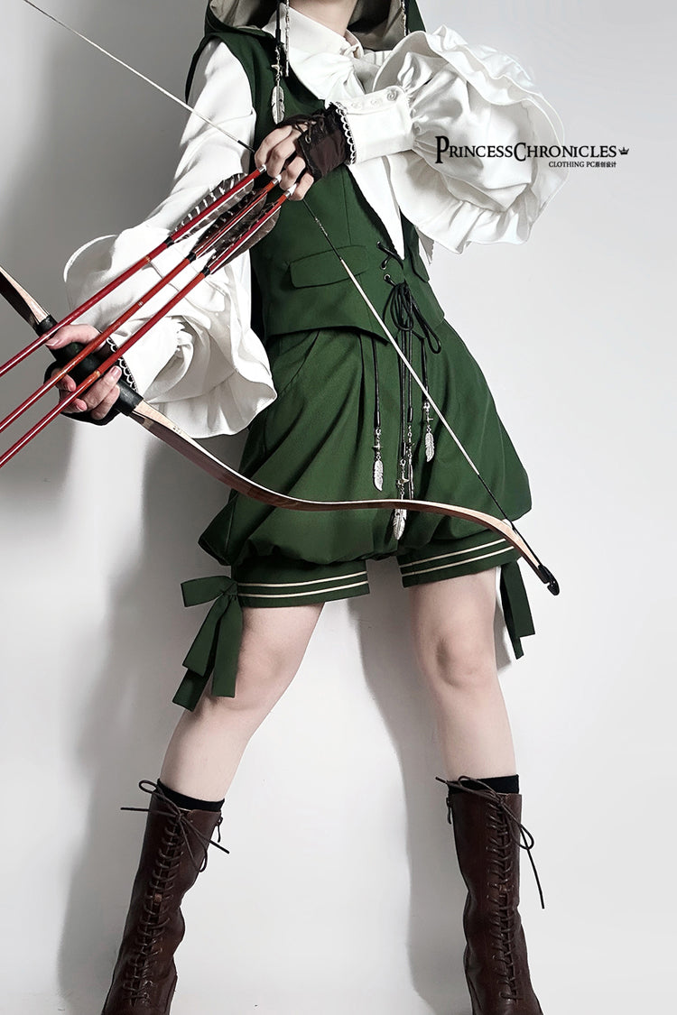 Green Rabbit Feather Rabbit Ears Hooded Sweet Prince Handsome Ouji Lolita Cloak Coat