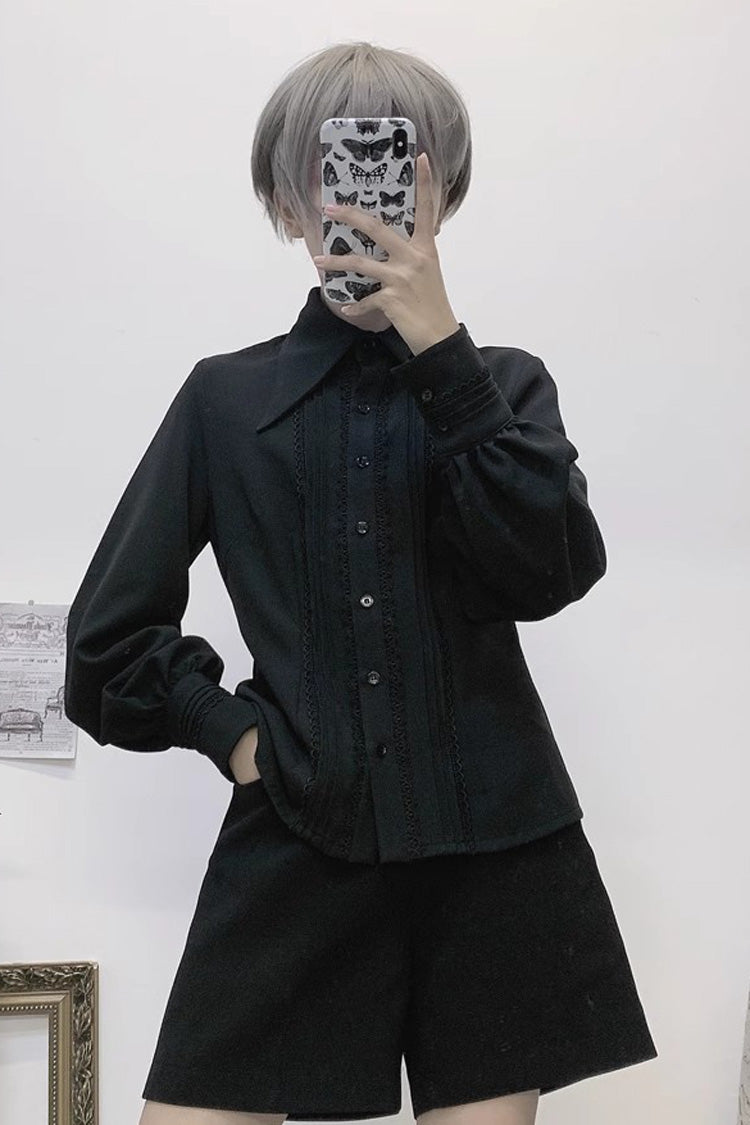 Black Gothic Vintage Elegant Ouji Fashion Lolita Blouse 4 Colors