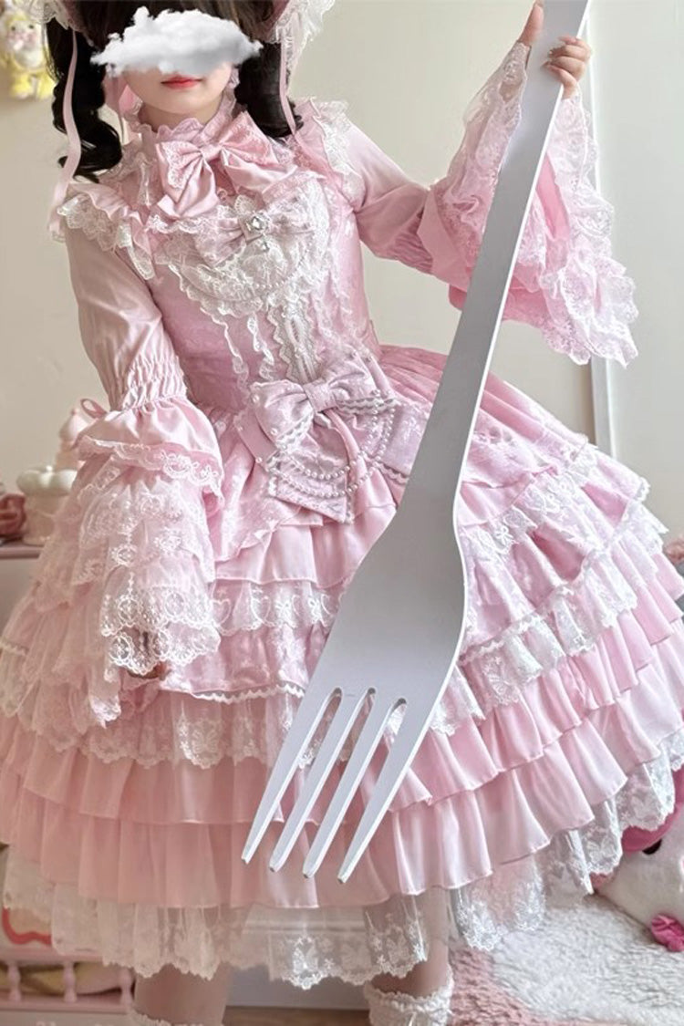 Love Feather Multi-Layered Hanayome Bowknot Lace Sweet Gorgeous Lolita Jsk Dress 4 Colors