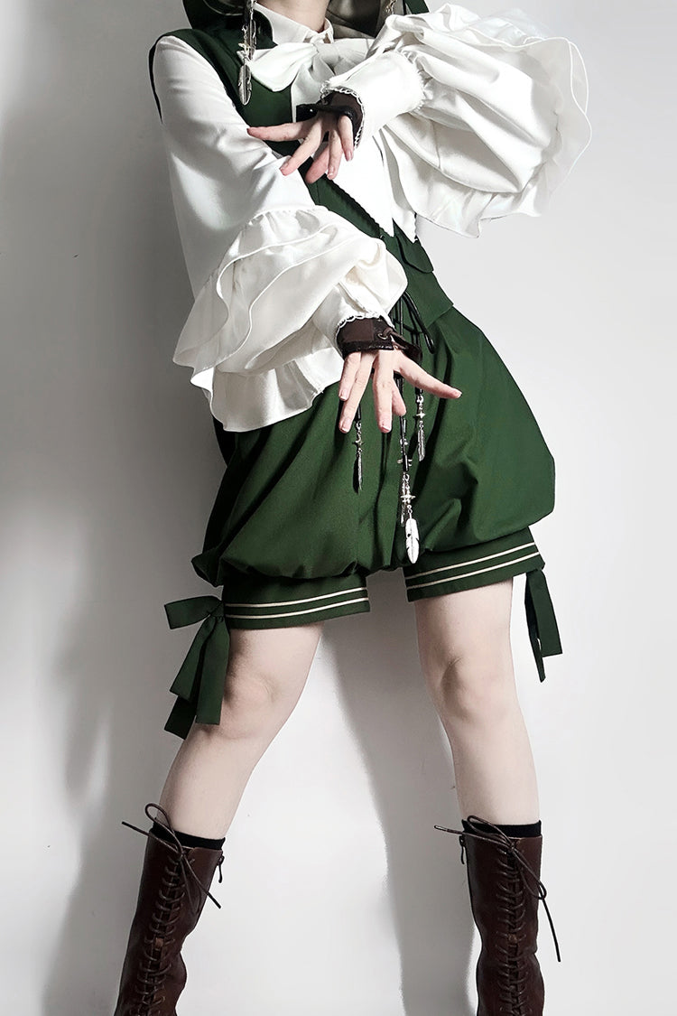 Green Rabbit Feather Sweet Prince Handsome Ouji Lolita Vest