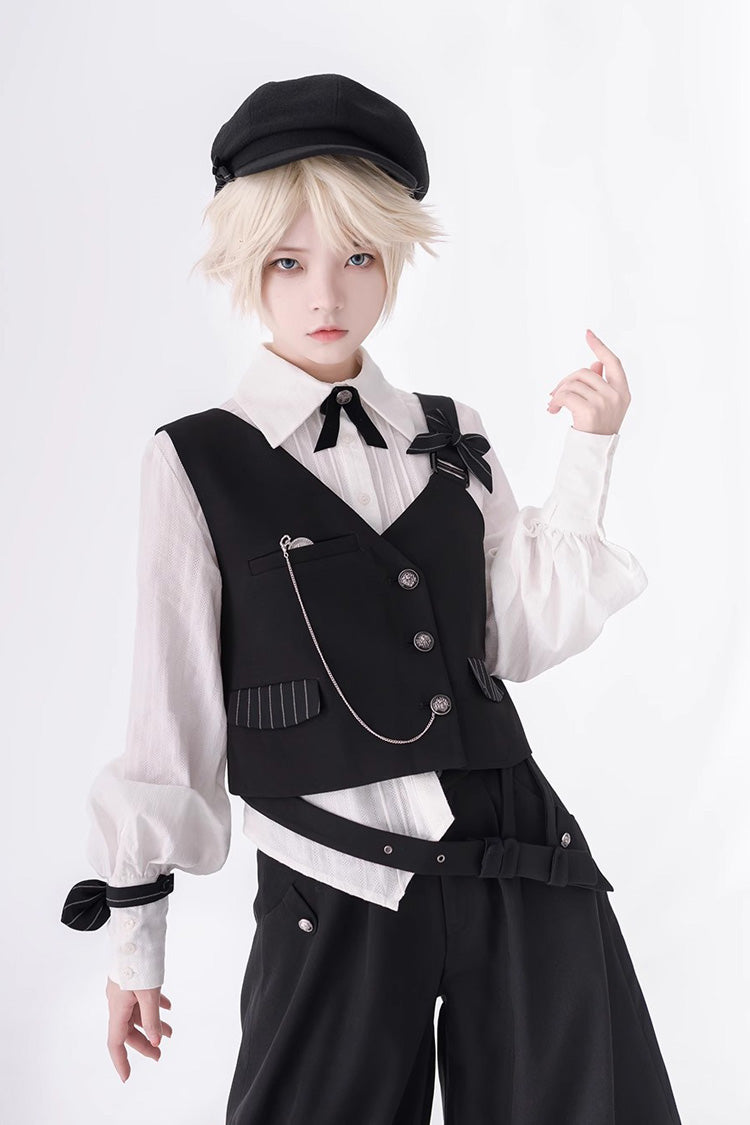 White Long Sleeves Secret Morning Paper Ouji Fashion Lolita Blouse