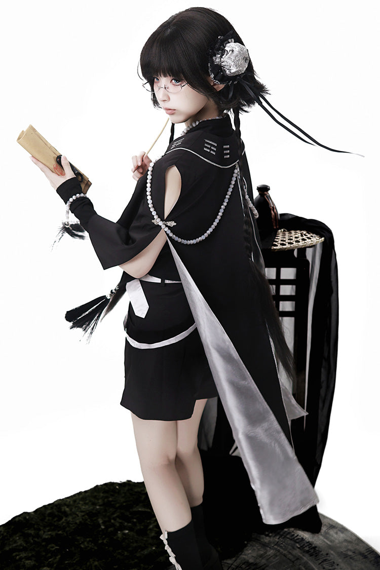 Black The Strange End of the Immortal Sect Sleeveless Chinese Style Ouji Lolita Set