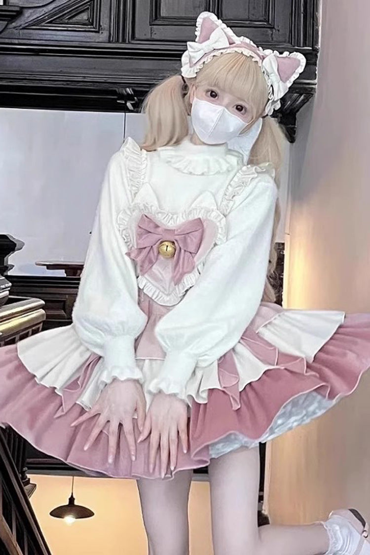 Pink Gradient Triple-Layered Ruffle Bowknot Sweet Princess Lolita Jsk Dress