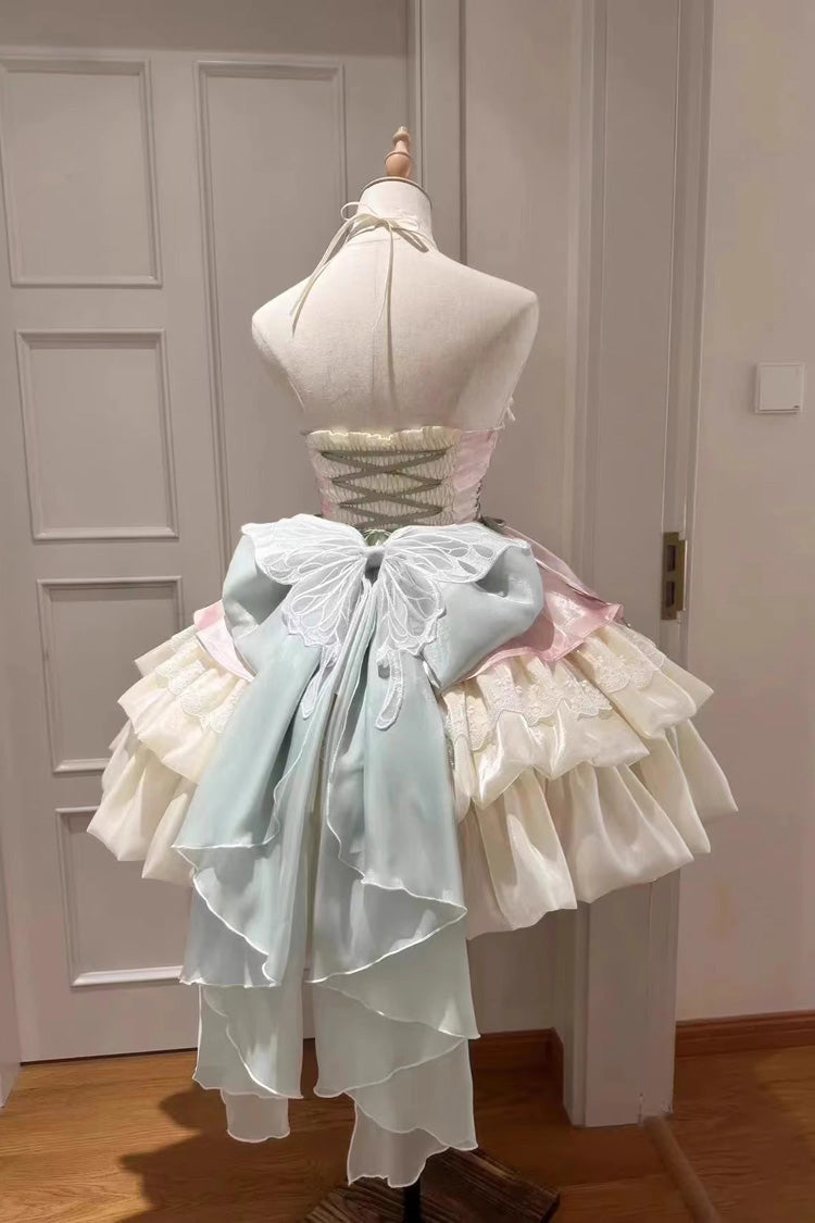 Pink/Green Love God's Promise Sleeveless Multi-layer Ruffle Sweet Elegant Princess Lolita Dress