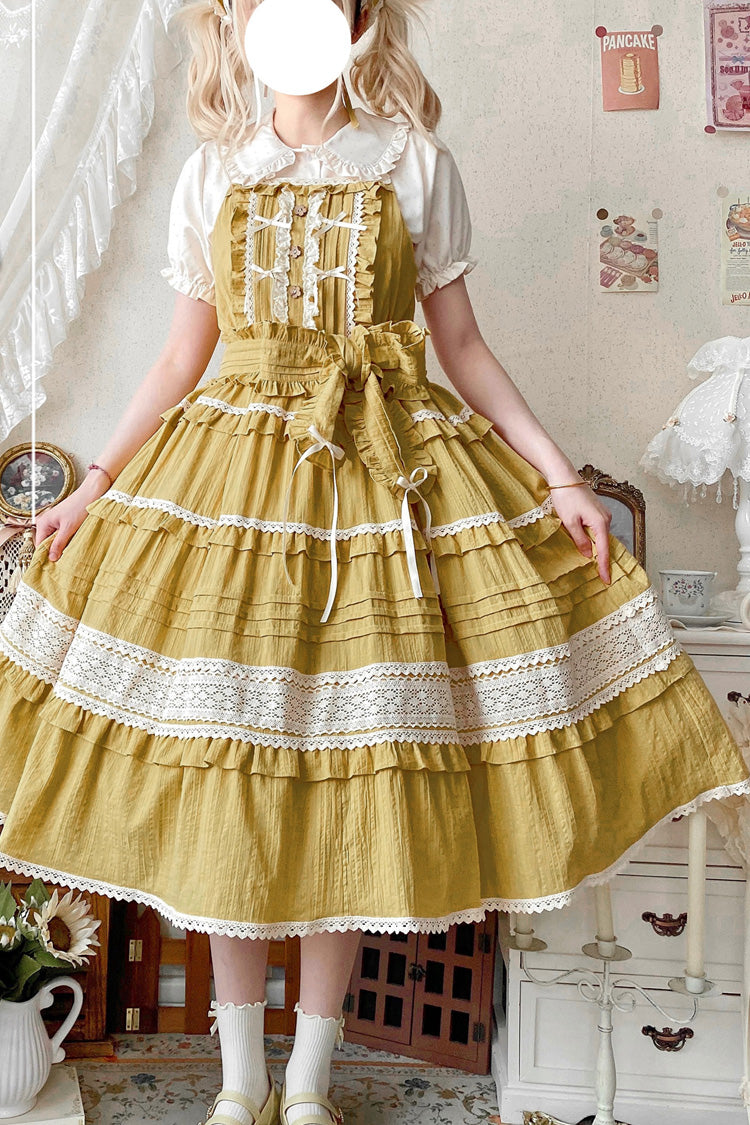 Summer Flower Tea Ruffle Bowknot Lace Sweet Lolita Jsk Dress 6 Colors