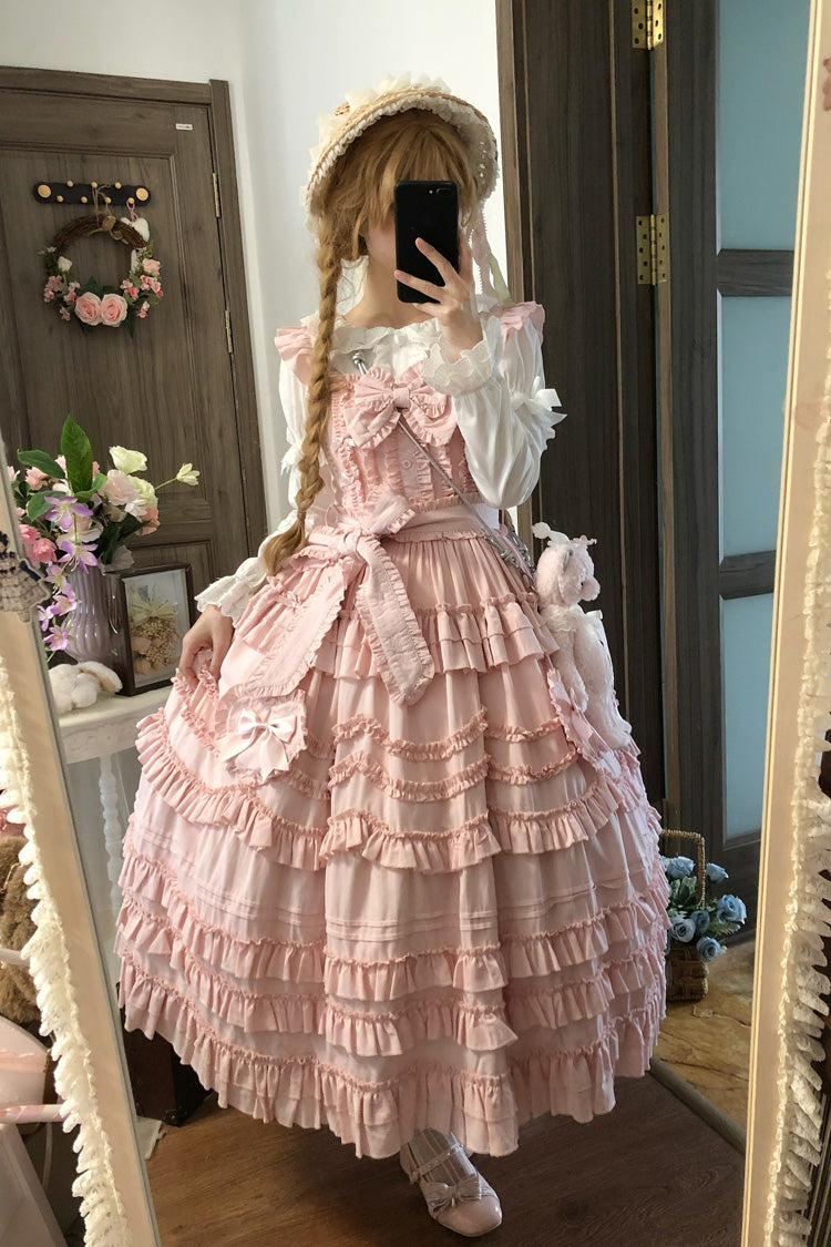 Pink Heart In Love Multi-Layered Ruffled Bow Sweet Lolita Jsk Dress