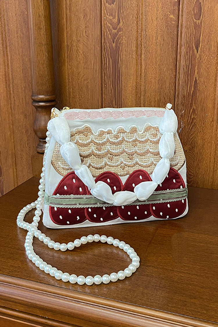 Multi-Color Mint Strawberry House Embroidery Bowknot Sweet Lolita Crossbody Bag